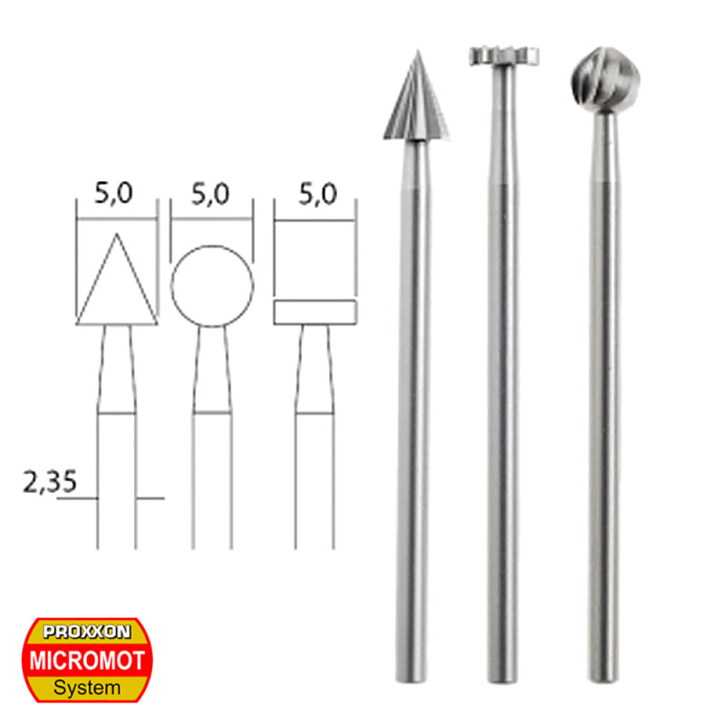 Embouts de fraise "wolfram-vanadium" (x3) - PROXXON 28720 Embouts de fraise "wolfram-vanadium" (x3) - PROXXON 28720