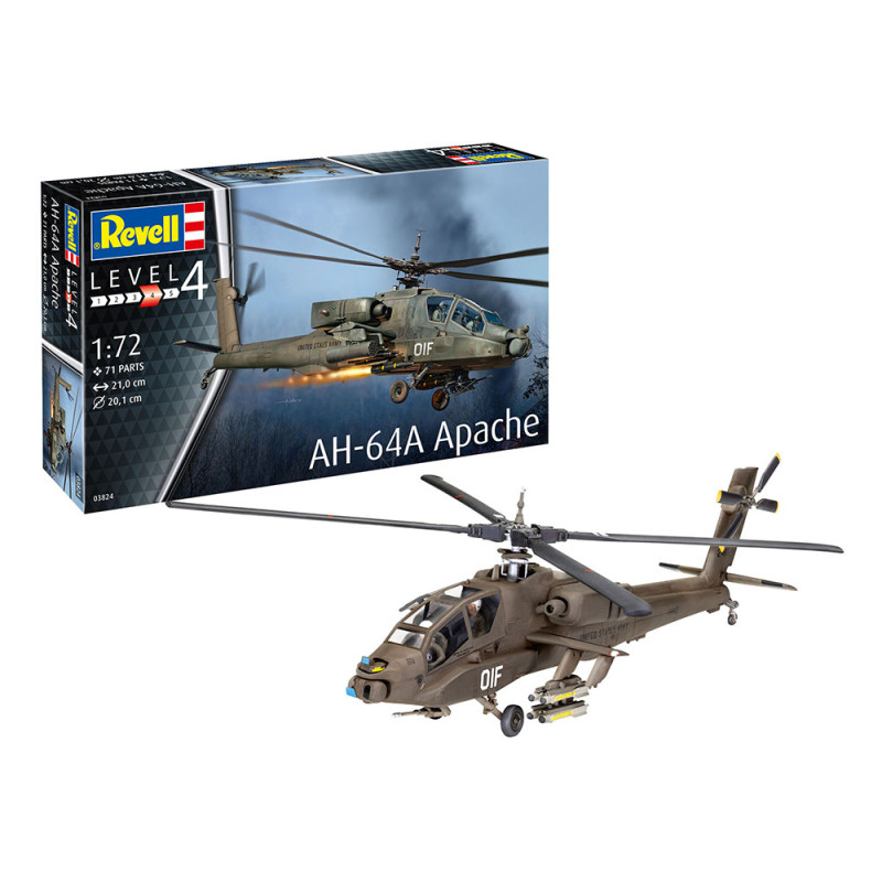 Hélicoptère de combat AH-64A Apache - REVELL 3824 - 1/72