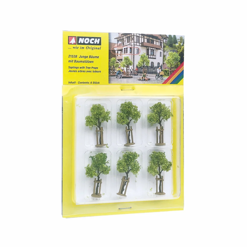 Jeunes arbres avec tuteur (x6) - NOCH 21538 - HO 1/87