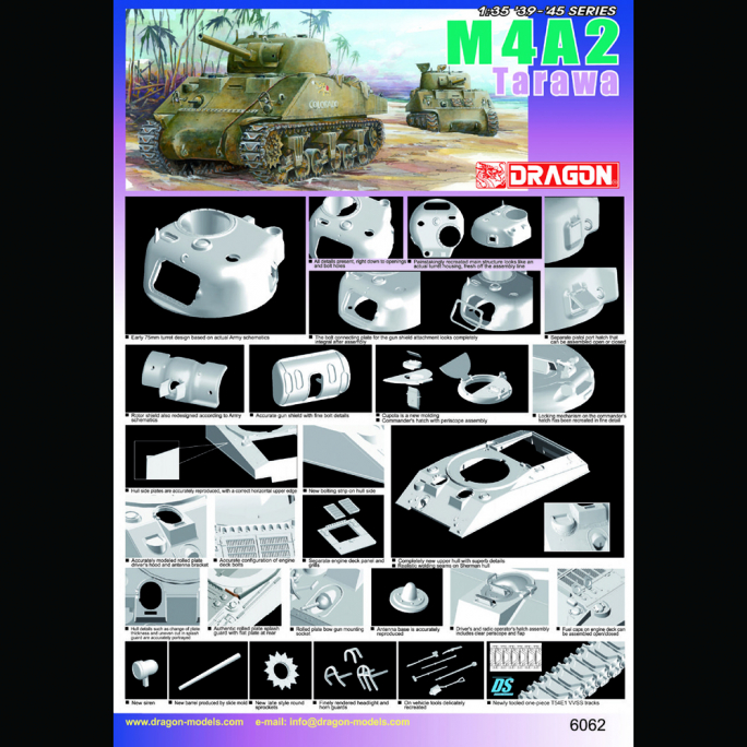 Char / Tank, M4A2 Tarawa - DRAGON 6062 - 1/35