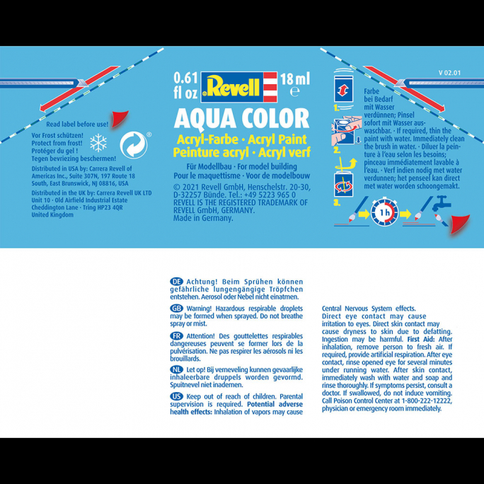 Rouge Brique Mat, 18ml Aqua Color - REVELL 36137