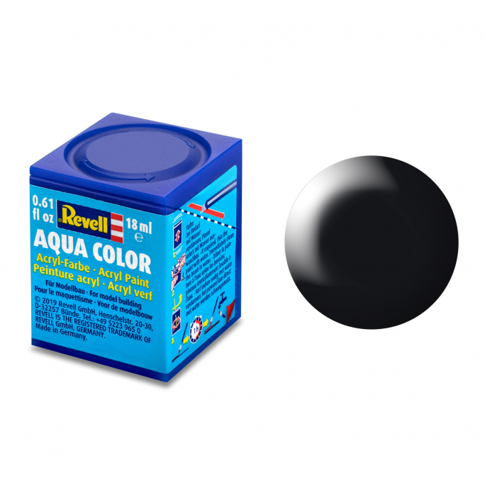 Noir Satiné, 18ml Aqua Color - REVELL 36302