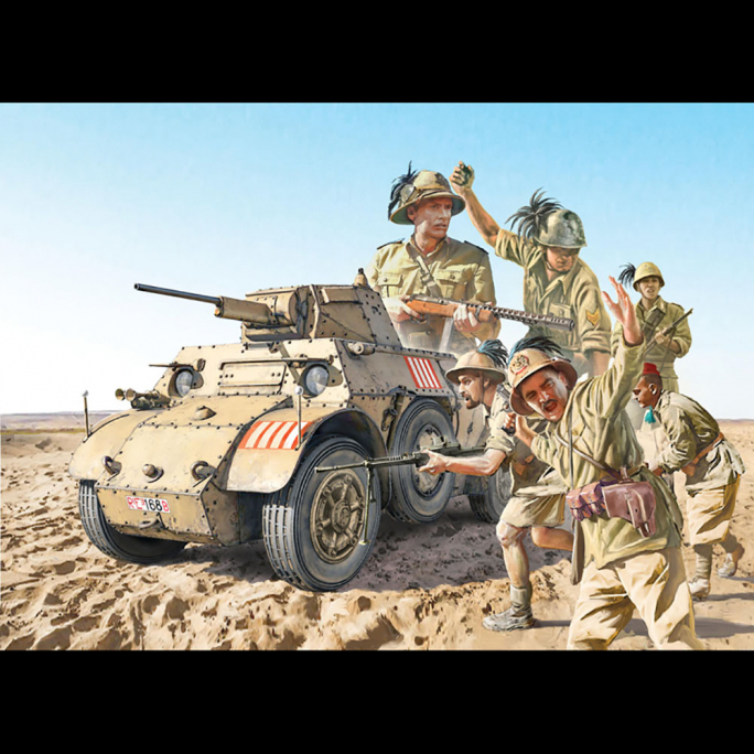 Voiture blindée AB 41 + 6 personnages, El Alamein - ITALERI 6591 - 1/35