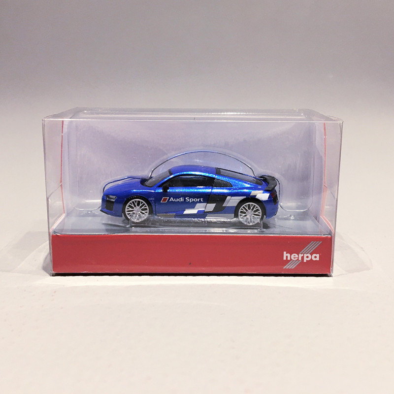 Audi R8 V10 +, Bleu Métal - HERPA 28516003 - 1/87