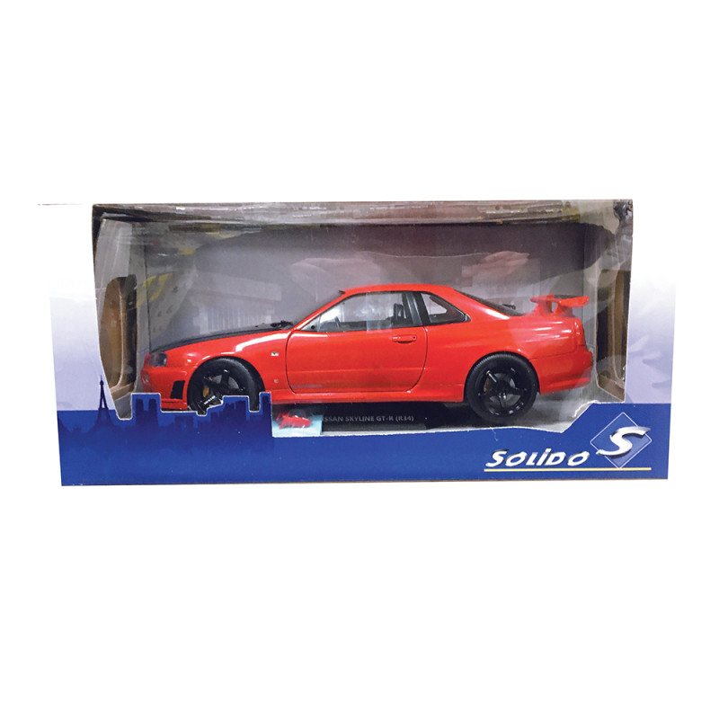 Nissan Skyline R34 GTR, Rouge, 1999 - SOLIDO S1804305 - 1/18