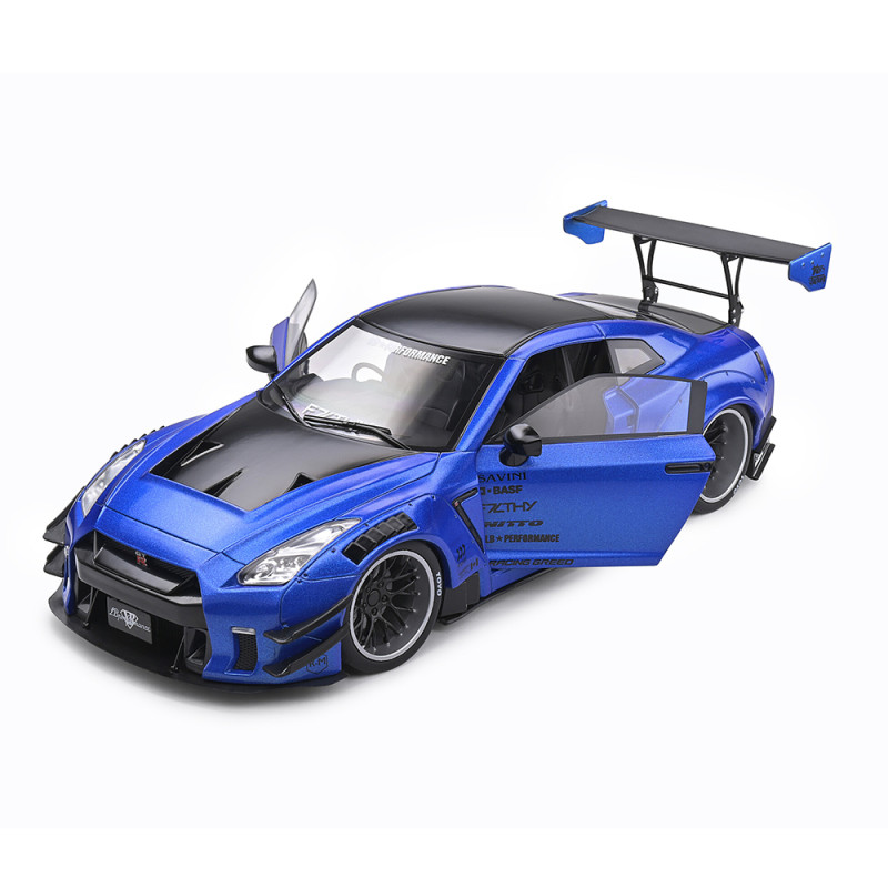 Nissan GT-R (R35) W/ Liberty Walk Body Kit 2.0, Bleu, 2020 - SOLIDO S1805801 - 1/18