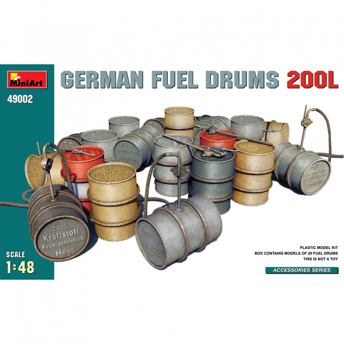Bidons d'essence Allemands, 200L (x20) - MINIART 49002 - 1/48