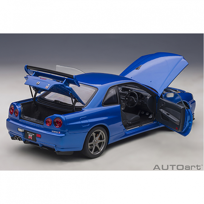 Nissan Skyline GTR-R34, Bayside Blue - AUTOART 77408 - 1/18
