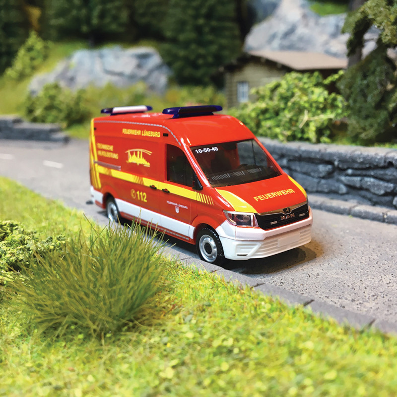 Camion MAN TGE "Pompiers", Rouge - HERPA 97093 - 1/87