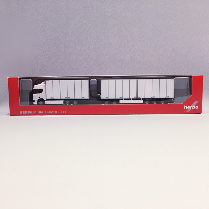 SCANIA CR 20 Double Remorque, Blanc - HERPA 315517 - 1/87