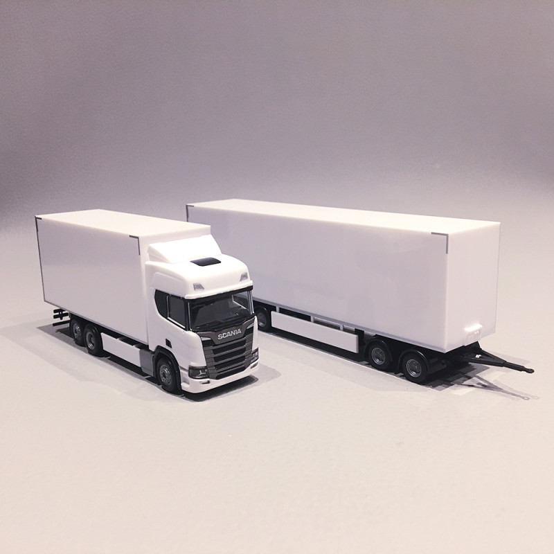 SCANIA CR 20 Double Remorque, Blanc - HERPA 315517 - 1/87