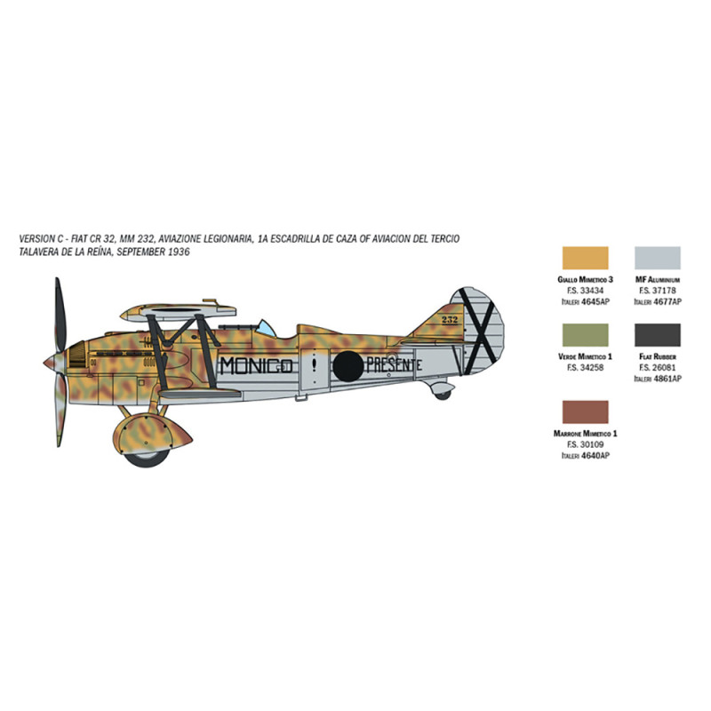 Avion Biplan CR32 Freccia - ITALERI 1438 - 1/72