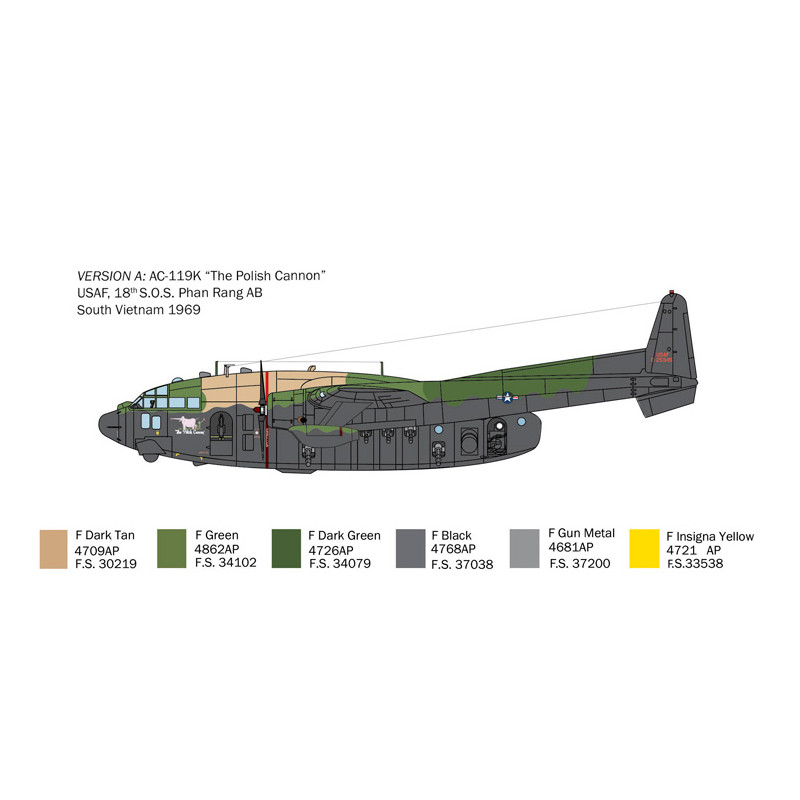 Fairchild "flying gunship" Stinger AC-119K - ITALERI 1468 - 1/72