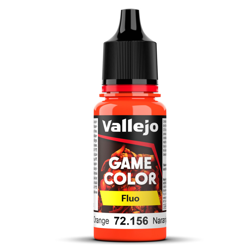 Peinture Acrylique, 17ml, Orange Fluo - VALLEJO 72156