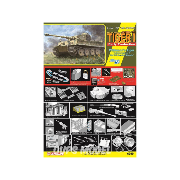 Tiger I Early Production Wittmann's Tiger 13 - DRAGON 6990 - 1/35
