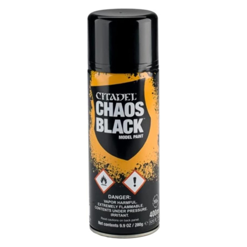 Peinture Spray Chaos Black, 400ml - CITADEL 62-02