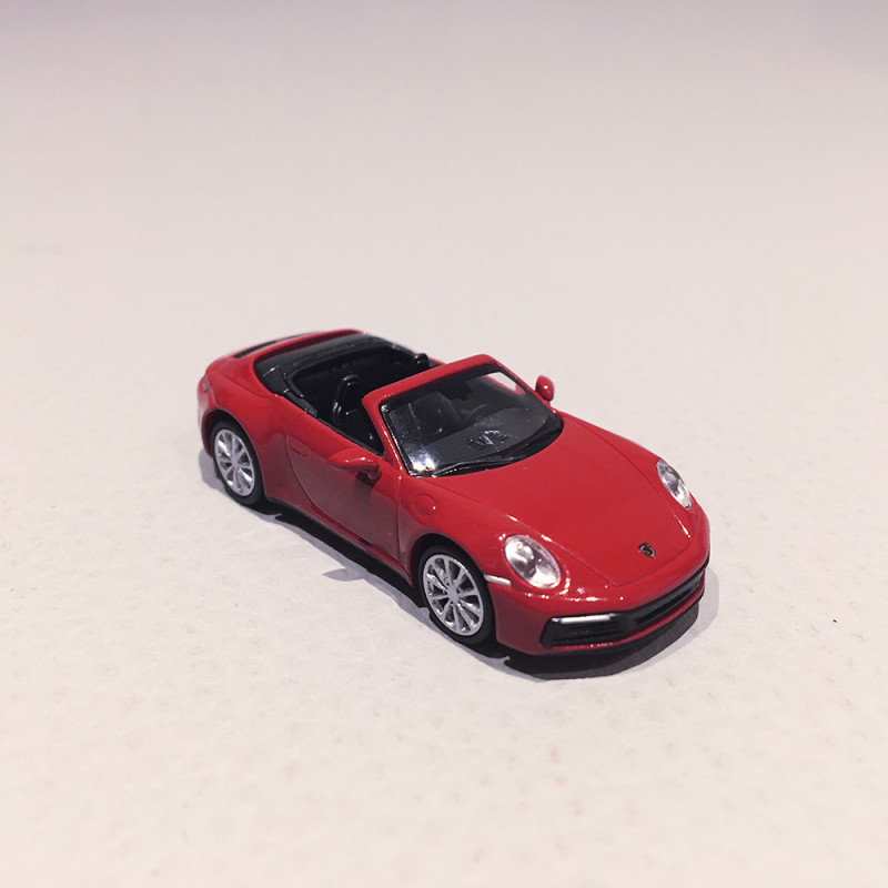 Porsche 992 Carrera 4S Cabriolet Rouge, 2019 - MINICHAMPS 870 068332 - 1/87