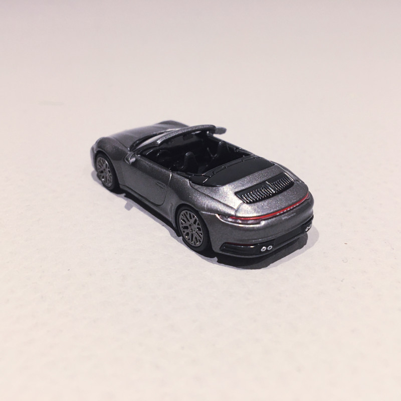 Porsche 992 Carrera 4S Cabriolet Gris Métal, 2019 - MINICHAMPS 870 068331 - 1/87