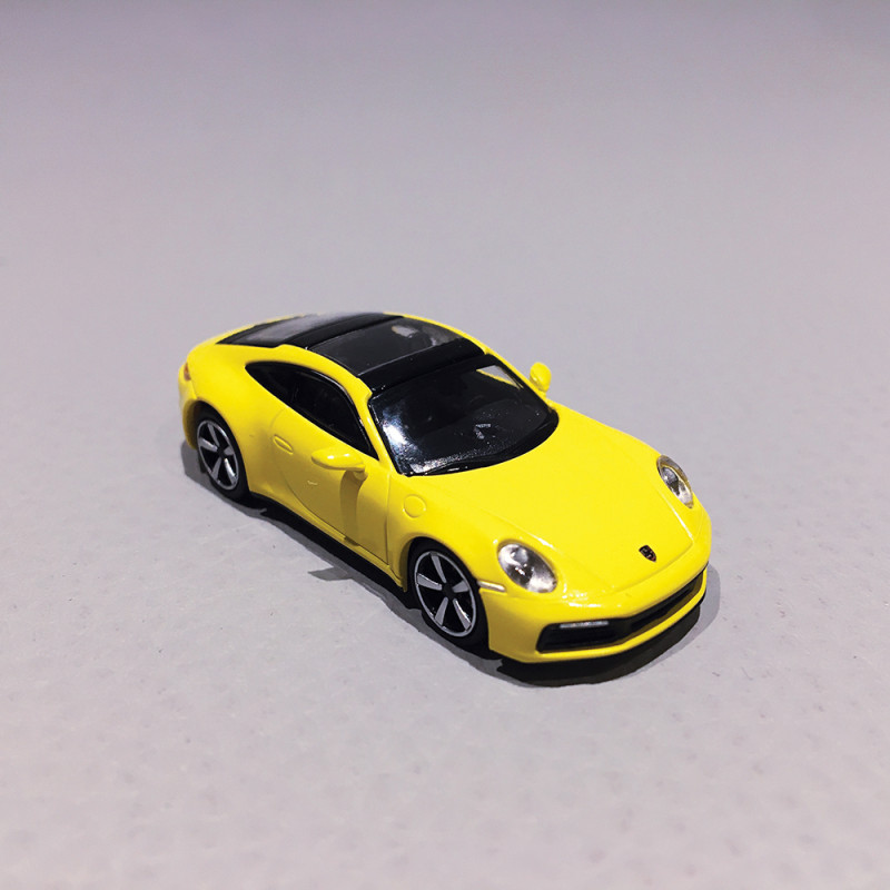 Porsche 992 Carrera 4S Jaune, 2019 - MINICHAMPS 870 068322 - 1/87