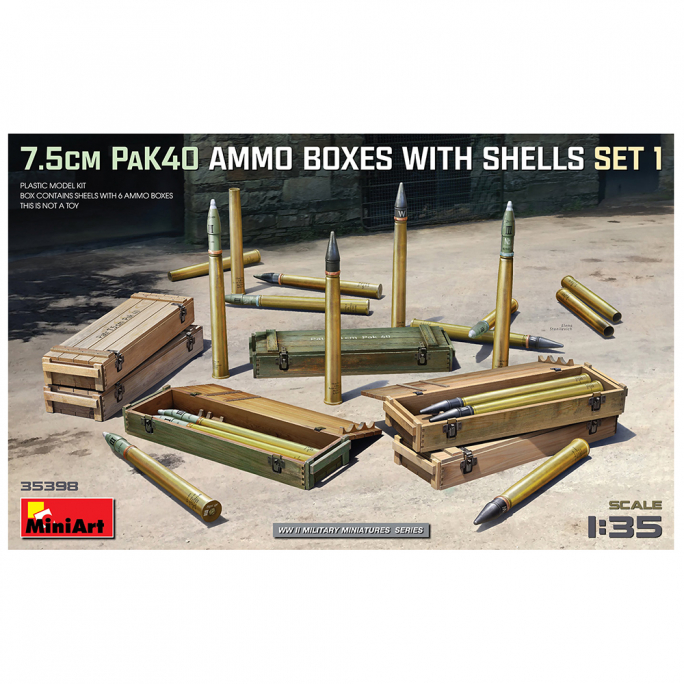Boîtes de Munitions 7.5cm PaK40 SET 1 - MINIART 35398 - 1/35