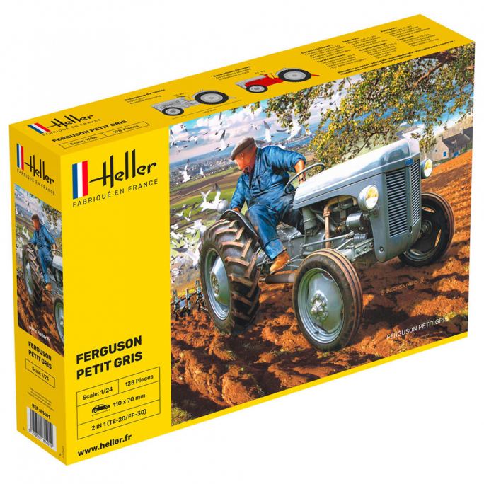 Tracteur Ferguson "Petit Gris", 2 en 1 - HELLER 81401 - 1/24