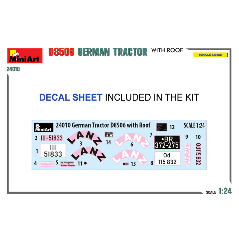 Tracteur Allemand D8506, avec toit - MINIART 24010 - 1/24