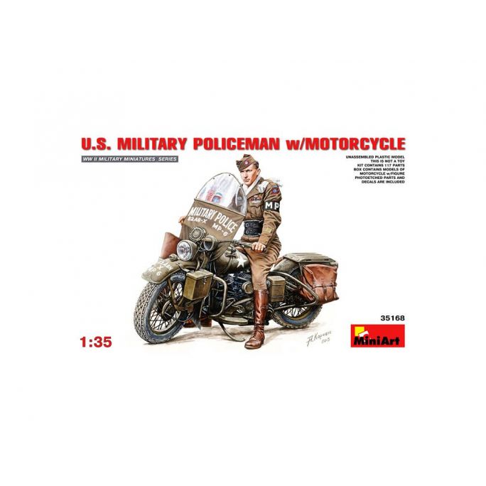 Maquette militaire MP Policier militaire avec moto Harley-Davidson - MiniArt 35168- 1/35