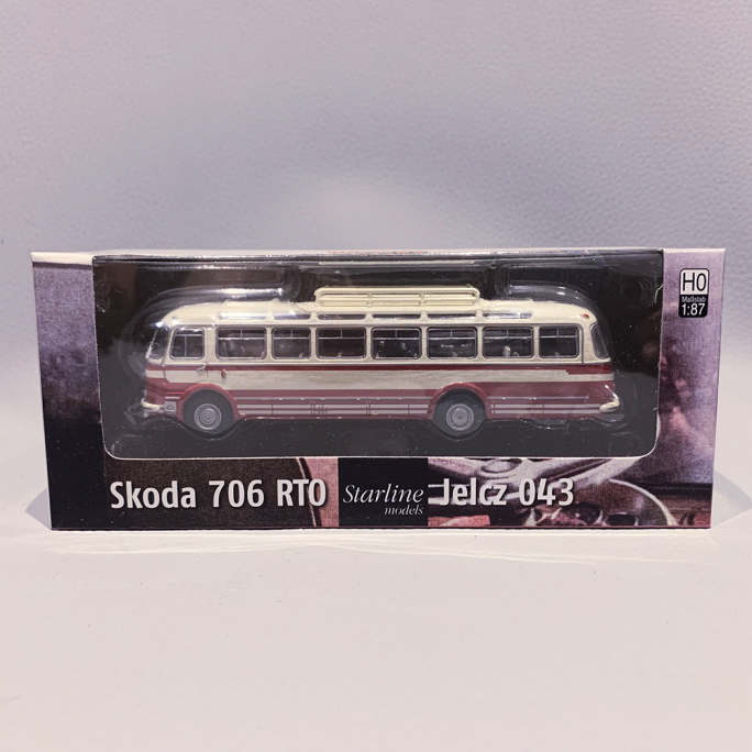 Autobus Skoda 706 RTO Jelcz 043 Beige / Rouge - Starline Models 58237 - 1/87