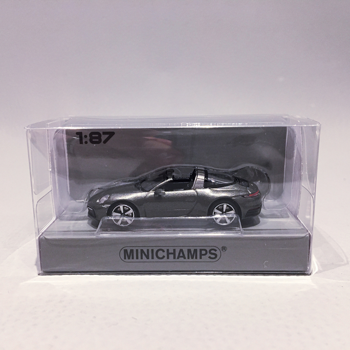 Porsche 911 (992) Targa 4S, Gris Métal - MINICHAMPS 870 069064 - 1/87