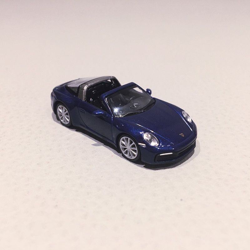 Porsche 911 (992) Targa 4S, 2020, Bleu métal - MINICHAMPS 870 069060 - 1/87