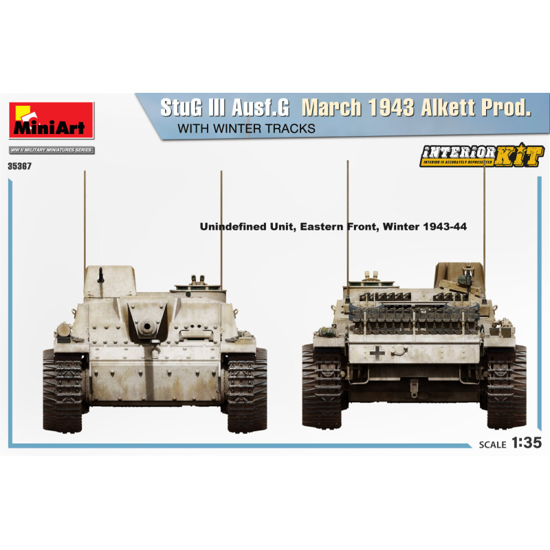 Tank StuG III Ausf. G, 1943, Chenilles hiver, Kit intérieur - MINIART 35367 - 1/35