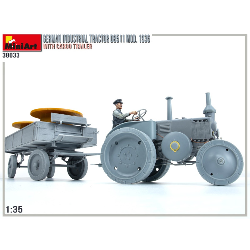 Tracteur industriel Allemand D8511, 1936 + Remorque - MINIART 38033 - 1/35