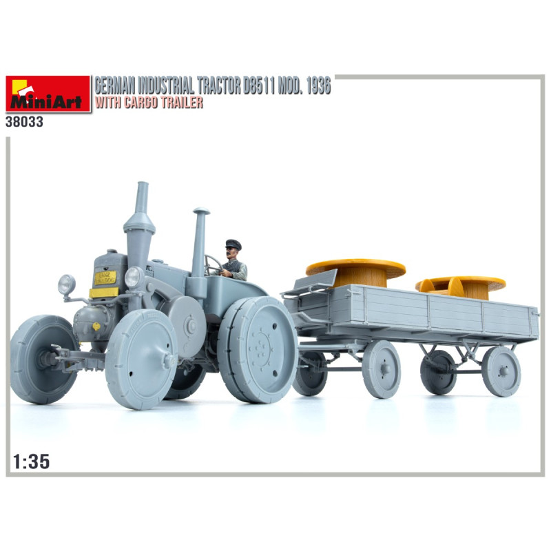 Tracteur industriel Allemand D8511, 1936 + Remorque - MINIART 38033 - 1/35