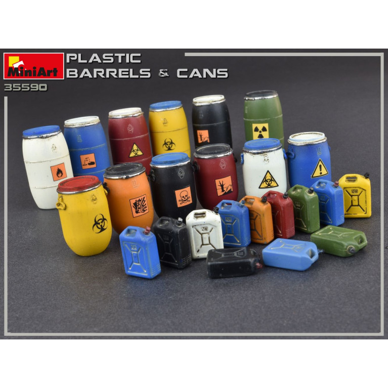 Bidons et Jerrycans en plastique (12 + 12) - MINIART 35590 - 1/35