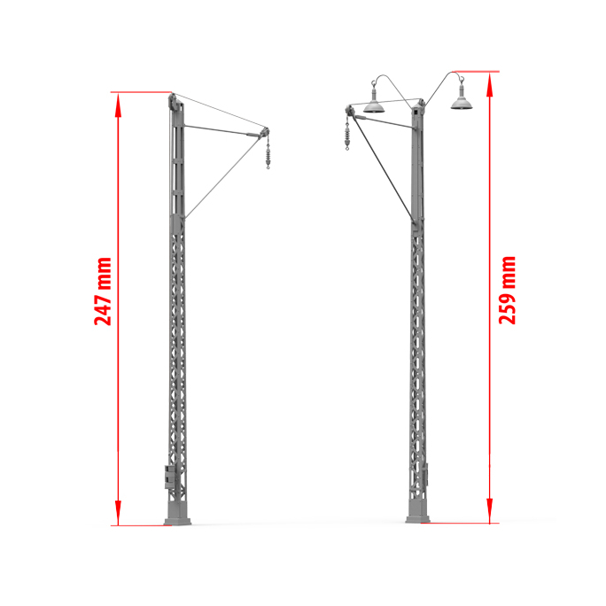Poteau de caténaire avec éclairage  - 1/35 - MINIART 35570