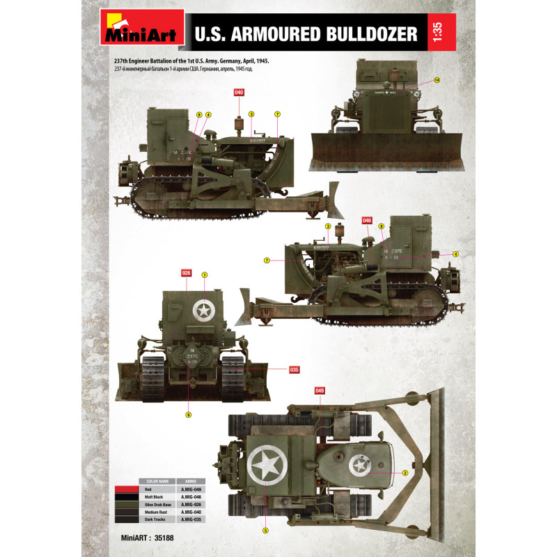 Bulldozer US armé  - 1/35 - MINIART 35188