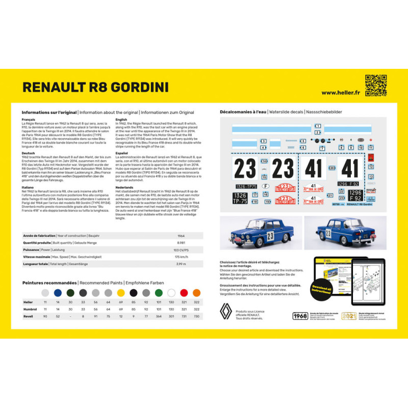 Renault 8 Gordini 1964 - HELLER 80700 - 1/24