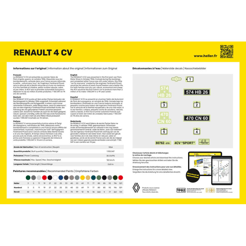 Renault 4CV 1954 - HELLER 80762 - 1/24