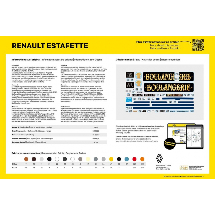 Renault Estafette "Boulangerie" 1964 / 1973 - HELLER 80743 - 1/24