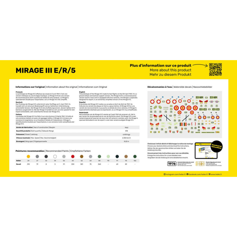 Mirage 3, E/R/5 - HELLER 80323 - 1/72
