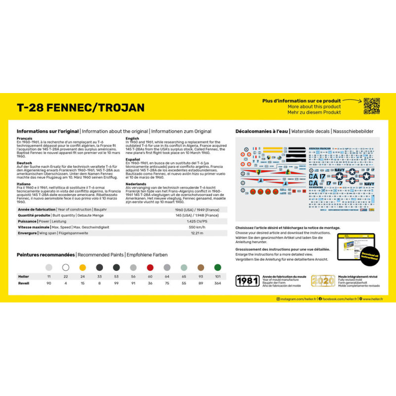 Avion T-28 Fennec / Trojan - HELLER 80279 - 1/72
