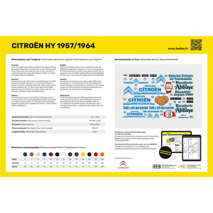 Citroën HY Tube, 1957 / 1964 - HELLER 80744 - 1/24