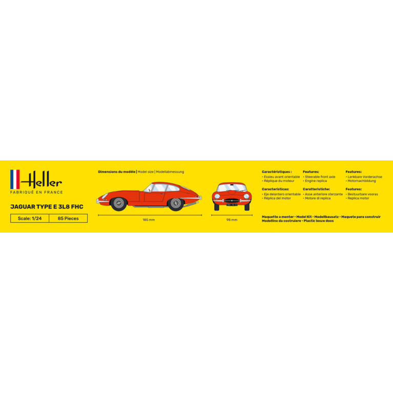 Jaguar Type E, 3L8 FHC - HELLER 80709 - 1/24
