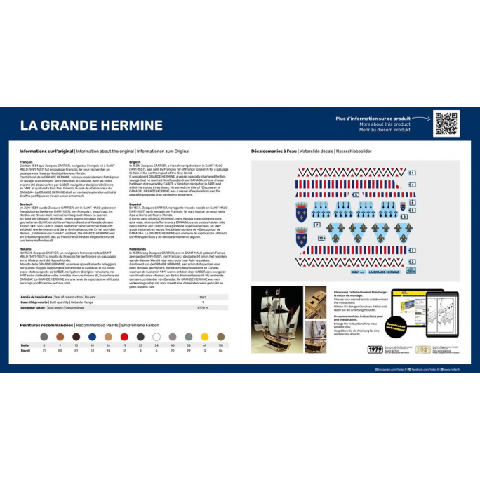 Bateau "La Grande Hermine" - HELLER 80841 - 1/150