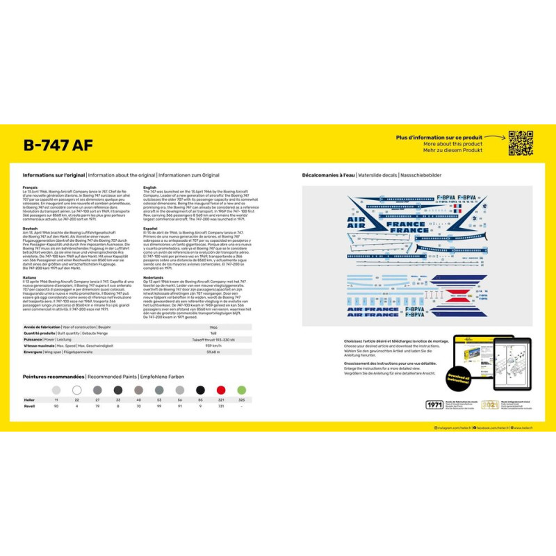 Boeing B-747 200 AF - HELLER 80459 - 1/125