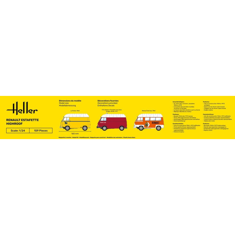 Renault Estafette "La Poste" - Réhausse - HELLER 80740 - 1/24