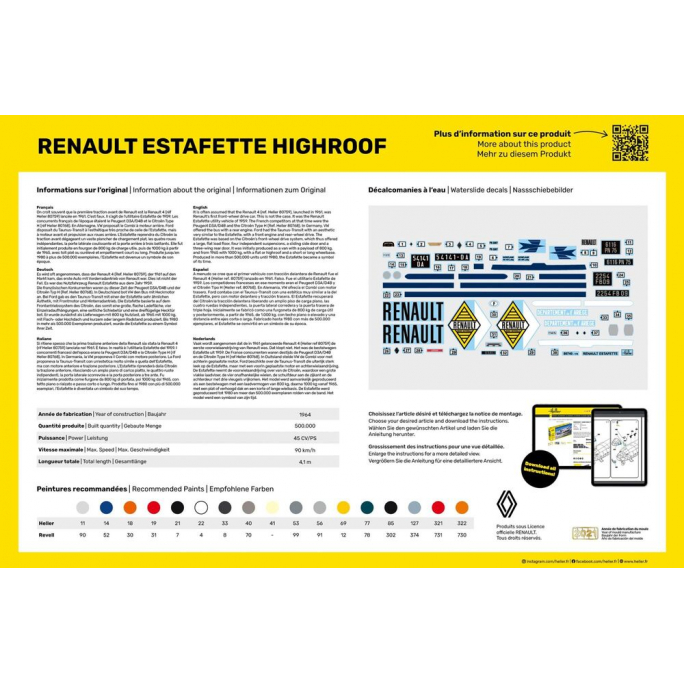 Renault Estafette "La Poste" - Réhausse - HELLER 80740 - 1/24