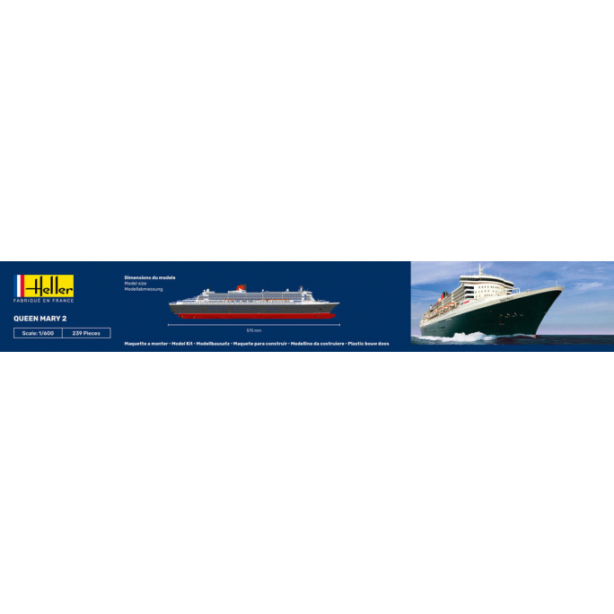 Transatlantique géant, Queen Mary 2 - HELLER 80626 - 1/600