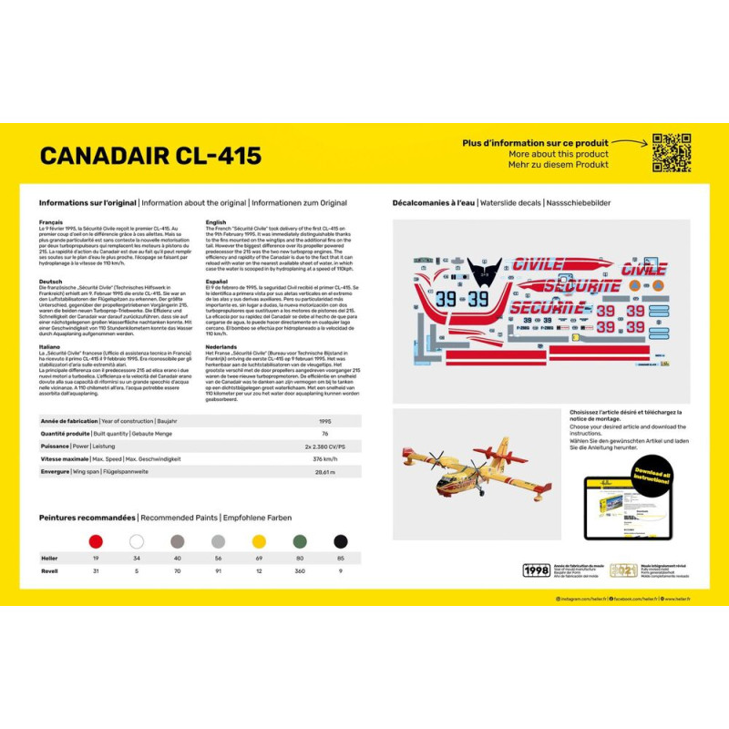 Canadair CL-415 - HELLER 80370 - 1/72