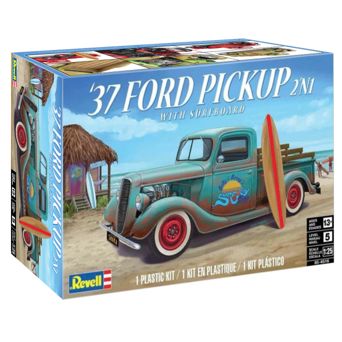 Ford Pickup 1937 + Planche de Surf, 2n1  - REVELL 854516 - 1/25